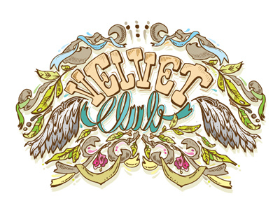 Velvet club lettering cirobicudo illustrations letterng spain velvetclub