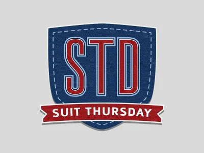 Suit Thursday Logo Concept badge logo