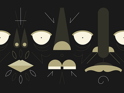 Friday faces brown illustration pattern ryan brock