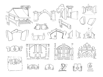 Logo — Metal Gates (Sketches 1) enlarged logo pencil sketches