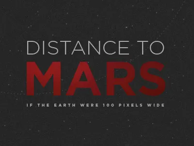 Distance to Mars earth illustration mars moon poster print space stars