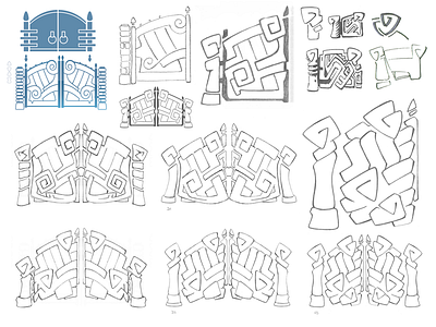 Logo — Metal Gates (Sketches 2) logo pencil sketches