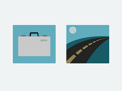 Flat Icons 2 briefcase business clean design drive driving dusk flat flat design flat icon flat icons icon icons illustrator minimal moon road street symbol vector