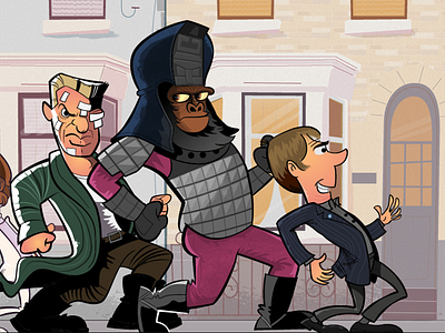 Stuff and Nonsense header illustrations detail 1 illustration linework madness marv nutty boys planet of the apes vector