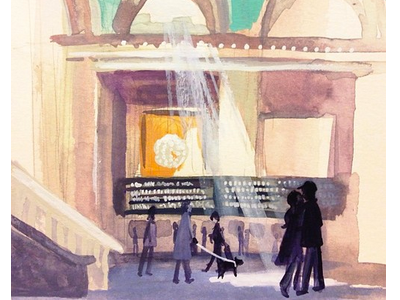 Grand Central dontbreakthechain illustration sketch watercolor