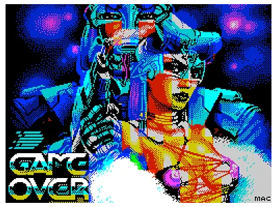 Game Over pixel retrogaming screensaver videogame zx spectrum