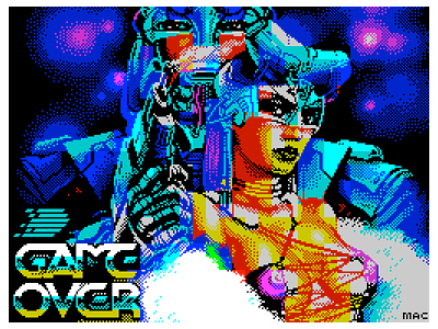 Game Over pixel retrogaming screensaver videogame zx spectrum