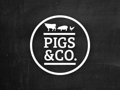 Pigs&Co. activism animals bar branding chicken club company cow emblem health logo love organization peace pigs restaurant speciesism vegan veggie