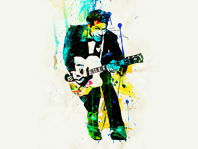 chuck berry art digital drawing illustration illustrator movies music painting pastels portrait poster print quote retro wallpaper