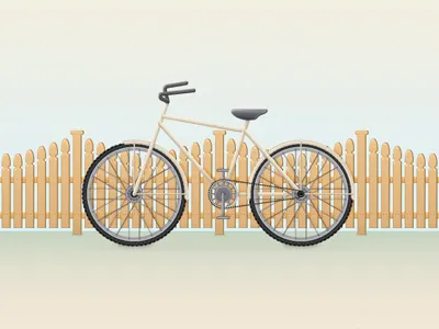 Retro Bike Illustration bicycle bike fence illustration illustrator retro tutorial vector