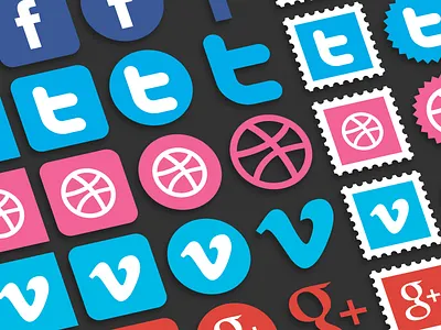 Super Sexy Social Icons (Preview) colorful colourful flat free icons resource social social media