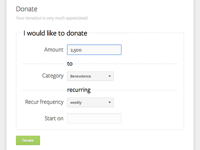 Donation UI clean light simple ui