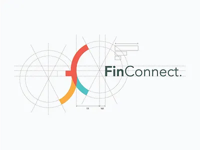 FinConnect Logo Construction brandmark construction guides illustration logo