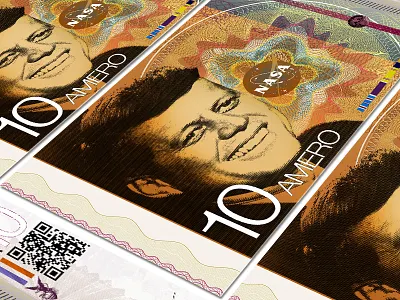 The 10 Amero amero bill branding design dollar graphic identity logo minimal modern nasa responsive