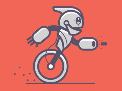 Bikebot artcrank bicycle bike blaster cannon illustration robot