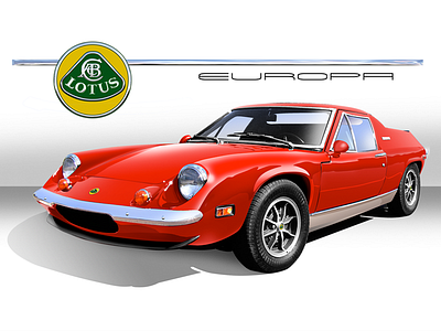 Lotus Europa automotive british car europa illustration lotus red vintage