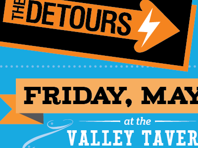 The Detours Promotional Signage band bold bright signage typography