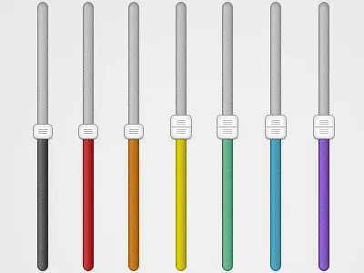 Rainbow-colored Sliders button colors handle knob rainbow slider