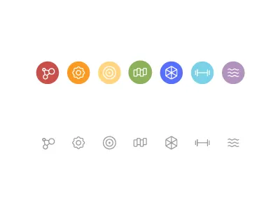 Icons circles colors experience icon icons interface marks navigation ui uiux userexperience userinterface ux