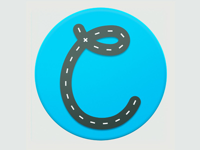 Co Pilot Icon app blue button c icon road