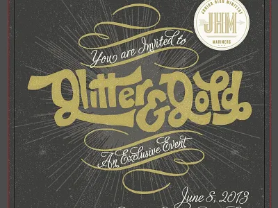 glitter and gold burst drawn glitter gold invitation invite junior high ministry rough shine students swashes texture vintage