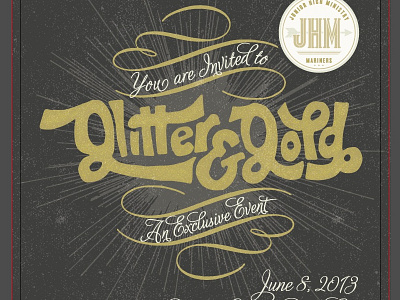 glitter and gold burst drawn glitter gold invitation invite junior high ministry rough shine students swashes texture vintage