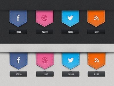 Social Media kit dribbble facebook icon social media twitter