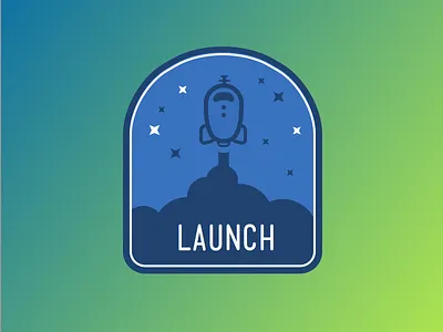 Launch Badge 2x badge launch rocket sketch app space
