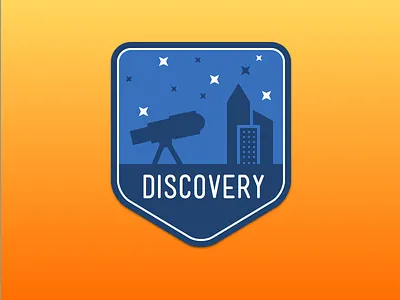 Discovery Badge 2x badge city sketch app space stars telescope