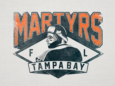 The Mile Fly Club - Martyrs clothing grunge halifax logo martyr orangeblue seamz tampabay themileflyclub typography