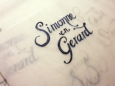 Lettering anniversary invite lettering