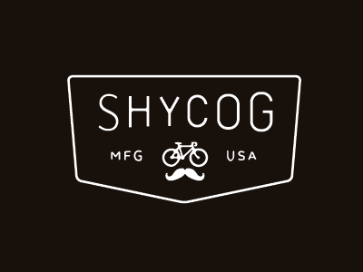 Shycog Lockup bicycle identity logo mustache