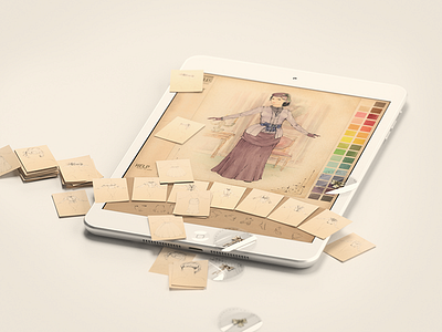 chic! site asset 3d app cards chic eppz fan hand drawn hand drawn ipad ipad mini render