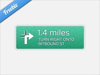 iOS Maps Street Sign freebie ios madewithsketch maps ribbon sign sketch street sign