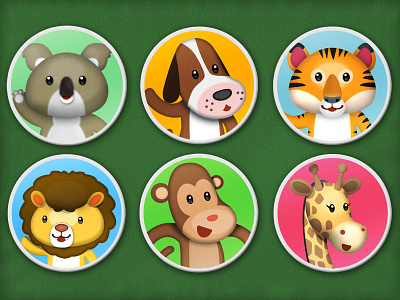 Happy Geese Avatars animals dog giraffe koala lion monkey tiger