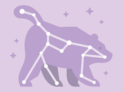 Ursa Major bear constellation illustration major night sky star tail ursa