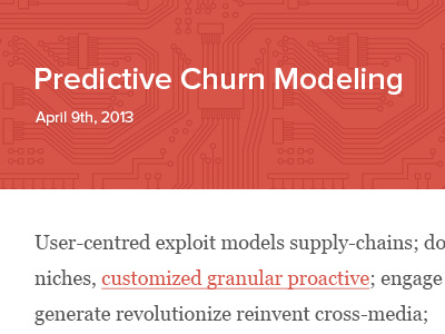 Predictive Churn Modeling blog flat pattern ui ux wordpress