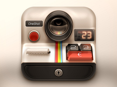 Camera/Shopping iOS Icon buttons camera icon ios iphone led lens lock money photo picture polaroid retro shop shopping ticket vintage