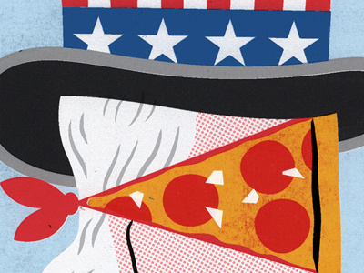 Obesity in the US america graphic halftones illustration obesity pizza textures uncle sam