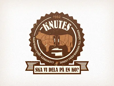 Knutes beef illustration logo meat