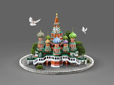 Moscow teaser 3d church modo moscow russia teaser