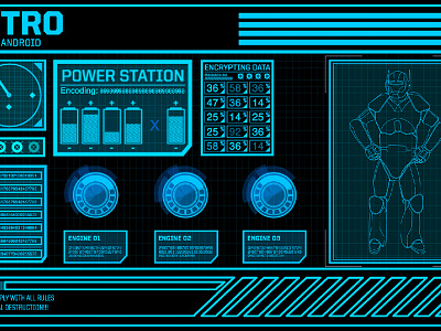 HUD/Hologram graphic android code data encrypting hologram hud lifechurchtv nitro power station robot tech type wireframe