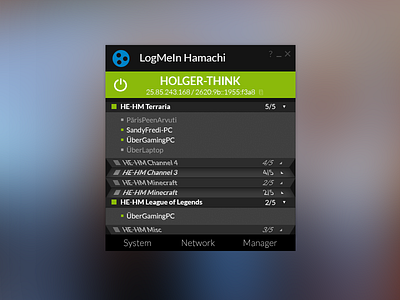 Hamachi redesign concept chat concept hamachi lan lol redesign ui ux