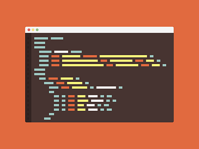 Landing Page Element brown browser code editor flat flat design html orange sublime text text editor