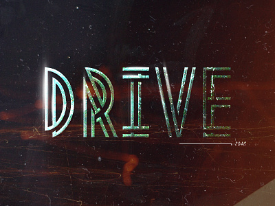 Drive 2046 car design drive lettering number typography