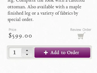 Add To Cart Control for eComm. UI art direction e commerce ecomm ecommerce ui usability user interface ux visual design web web design