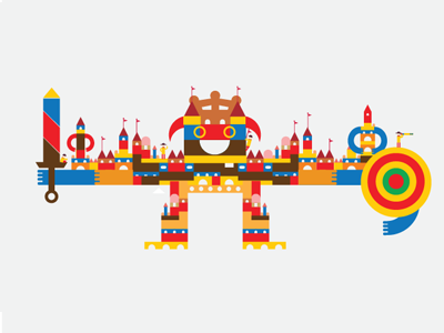 Einherjar colorful drawing einherjar geometric monster robot warrior