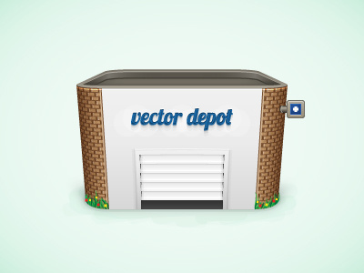 Depot Building brick building depot icon illustration illustrator tutorial vector