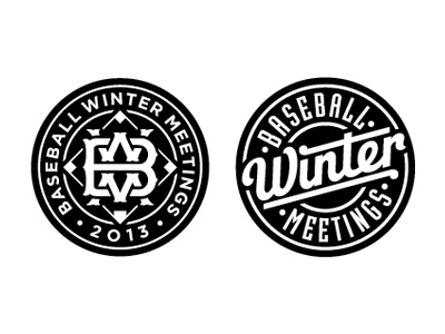 2013 Winter Meetings Explorations baseball monogram script studio simon winter meetings