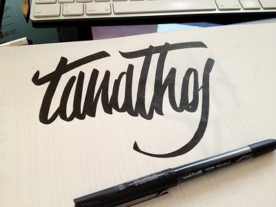 Tanathos - Pratice brush calligraphy hand writing lettering paper pratice writing